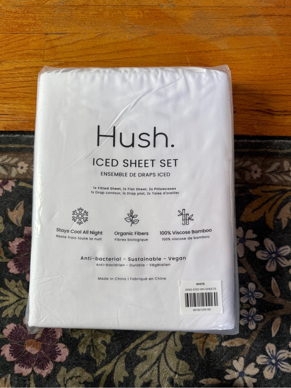 HUSH Iced Sheet Set - White King